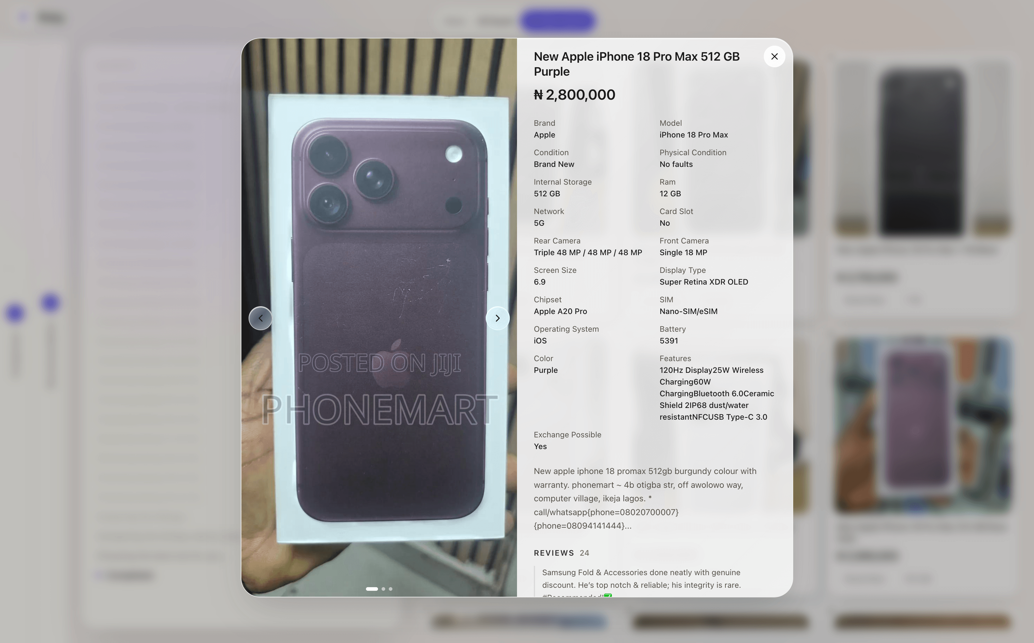 Picky showing product photos, specifications, and seller reviews